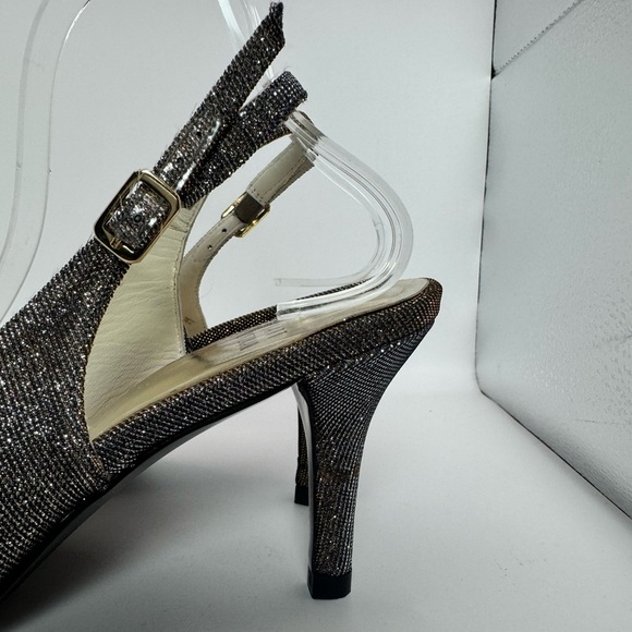 Stuart Weitzman Metallic Peep Toe
Slingback Heel Size 6.5 - Like New! - Picture 7 of 12